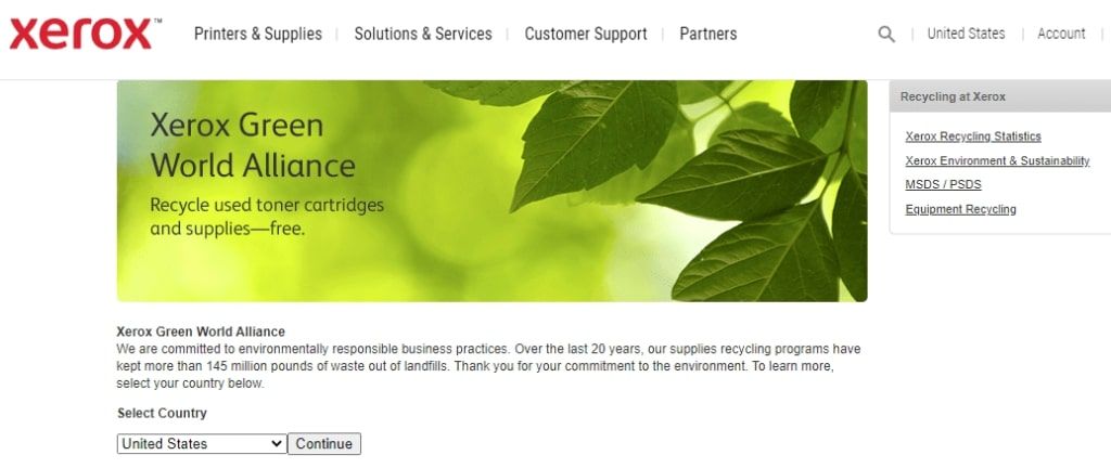 Xerox toner recycling
